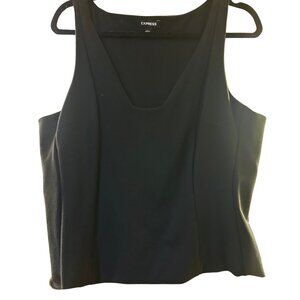 Express Black Square Neck & Paneled Tank Top | XL